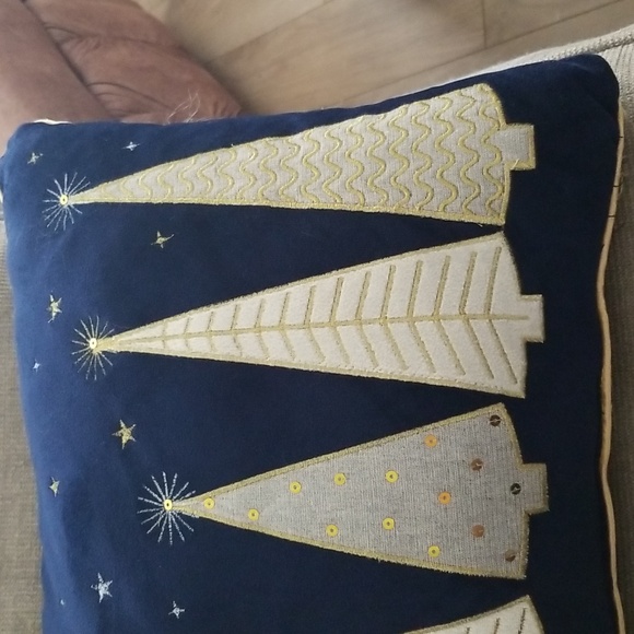 Blue Velvet Holiday Accent Pillow - Picture 3 of 3